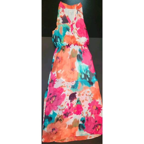 Bisou Bisou Women's 10 Halter Tank Sleeveless Maxi Half Sheer Skirt - Picture 2 of 8